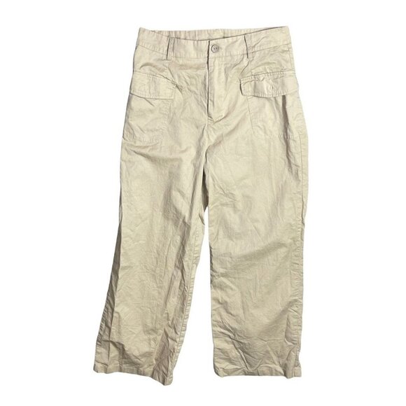 Shein Lightweight Khaki Cargo Trousers Wide Leg Size M Medium - Picture 1 of 7